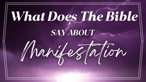 Manifestation in the bible. Things To Know About Manifestation in the bible. 